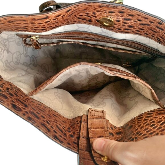 Michael Kors Hamilton Convertible Satchel/Tote Embossed Leather Womens Handbag - Picture 16 of 16